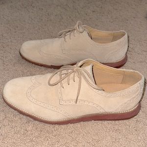 Cole Haan ZeroGrand Oxford Wingtip Cream Tan Suede 9.5 Men’s